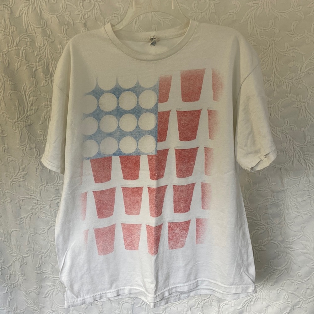 American Flag/Beer Pong Tee